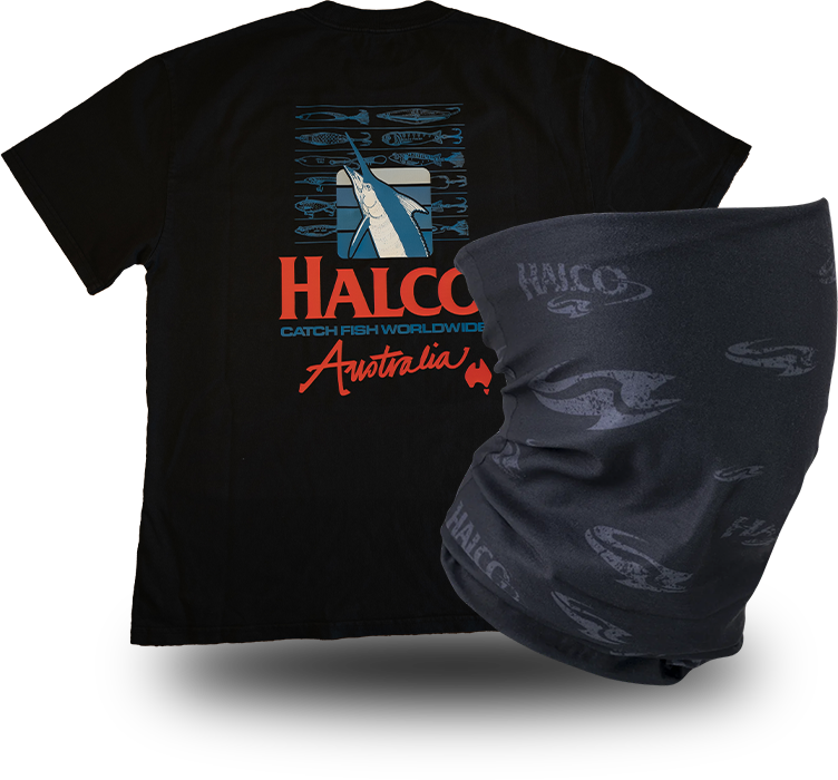 Retro Halco T-Shirt & Face Shield Grey