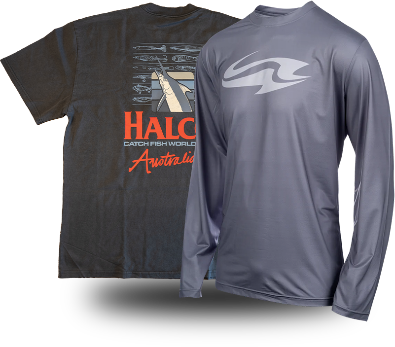 Retro Halco T-Shirt & Fish Shirt Grey