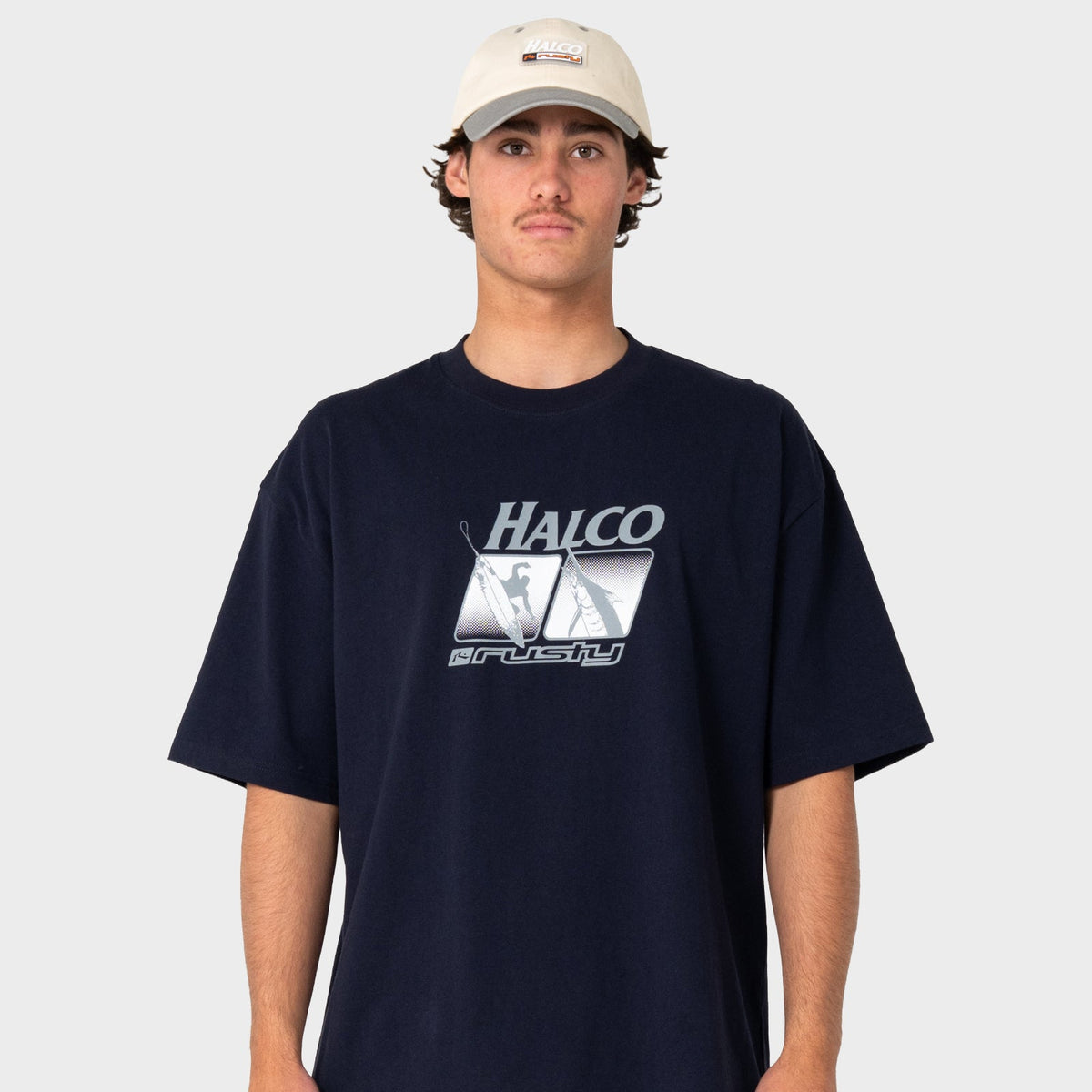 Halco x Rusty Short Sleeve Tee Navy